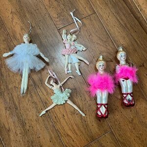 Vintage ballerina Christmas ornaments